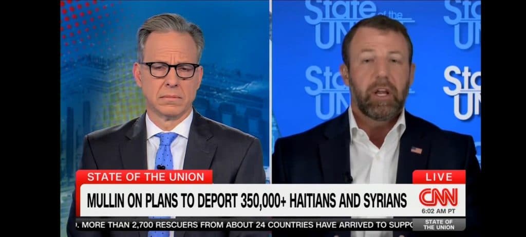 Markwayne Mullin Reminds Jake Tapper What The ‘T’ In ‘TPS’ Means