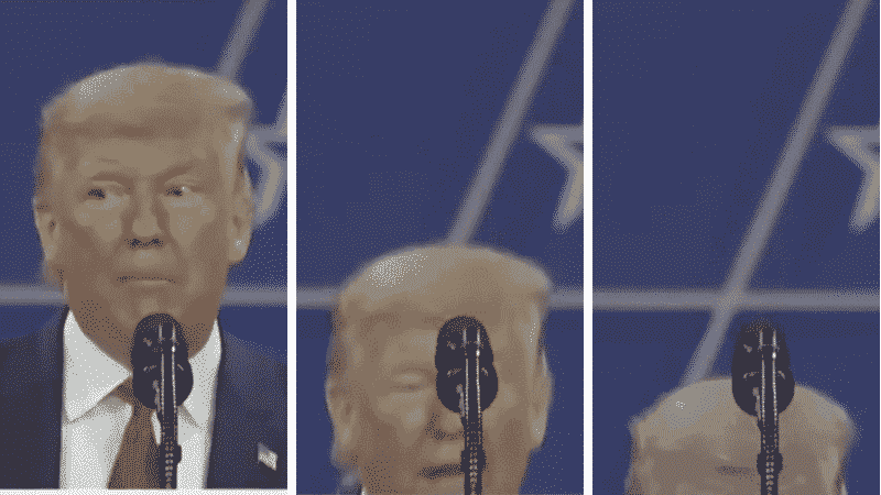 Trump Mocks Bloomberg’s Height by Crouching Down Behind Podium at CPAC
