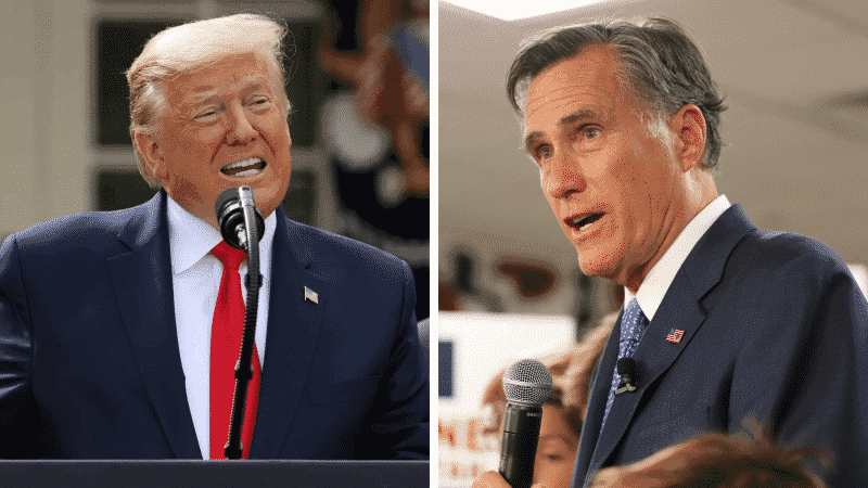‘Great News!’: Trump Says He Is ‘so Happy’ He Can ‘Barely Speak’ About Romney’s Coronavirus Test Result