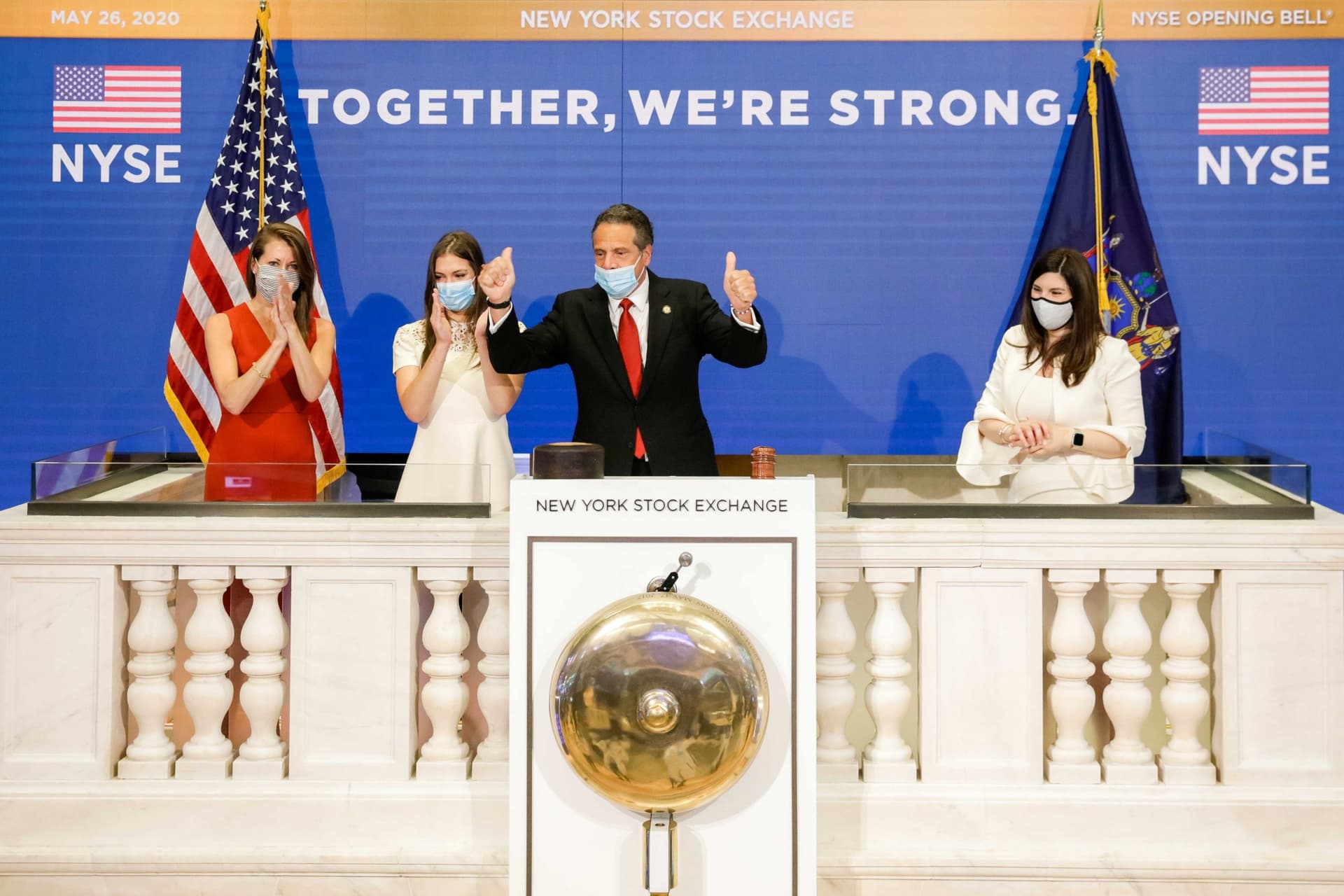 Gov. Cuomo Rings Opening Bell of New York Stock Exchange as Trading Floor Reopens