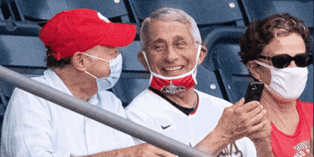 Fauci Pushes Back Against Criticism of Photo Showing Him With Mask Partially Off at Nationals Game