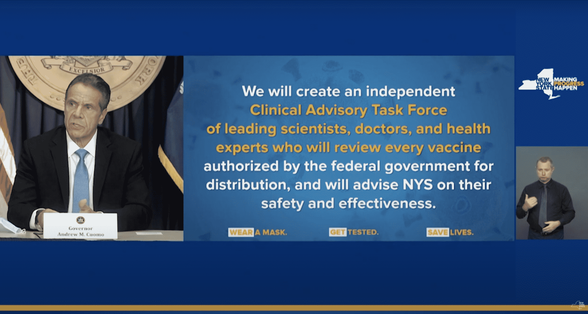 Cuomo Reveals New York Will Conduct Its Own Review of the Safety of a COVID-19 Vaccine