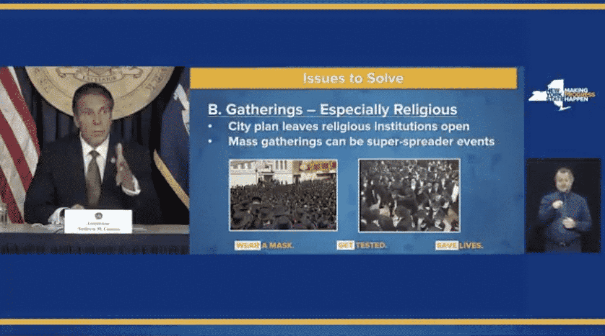 Cuomo Issues Warning To Religious Institutions That Violate COVID-19 Guidelines