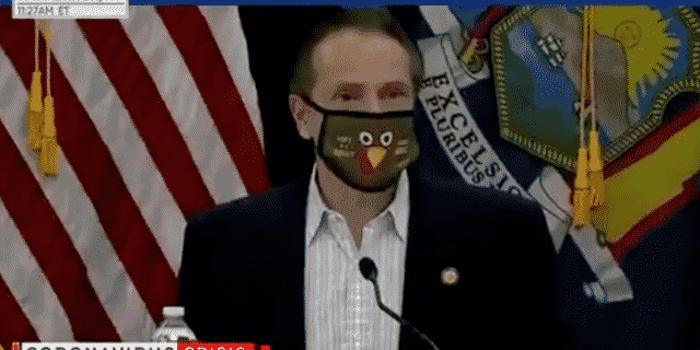 ‘I’m Better Looking With the Mask’: NY Gov. Cuomo Reveals Face Mask With a Thanksgiving Theme