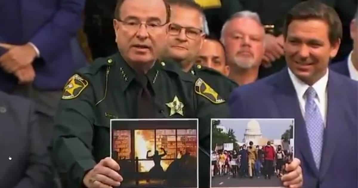 Commentary: Florida Sheriff Uses 2 Photos To Show Difference Between a ‘Peaceful Protest’ and a ‘Riot’