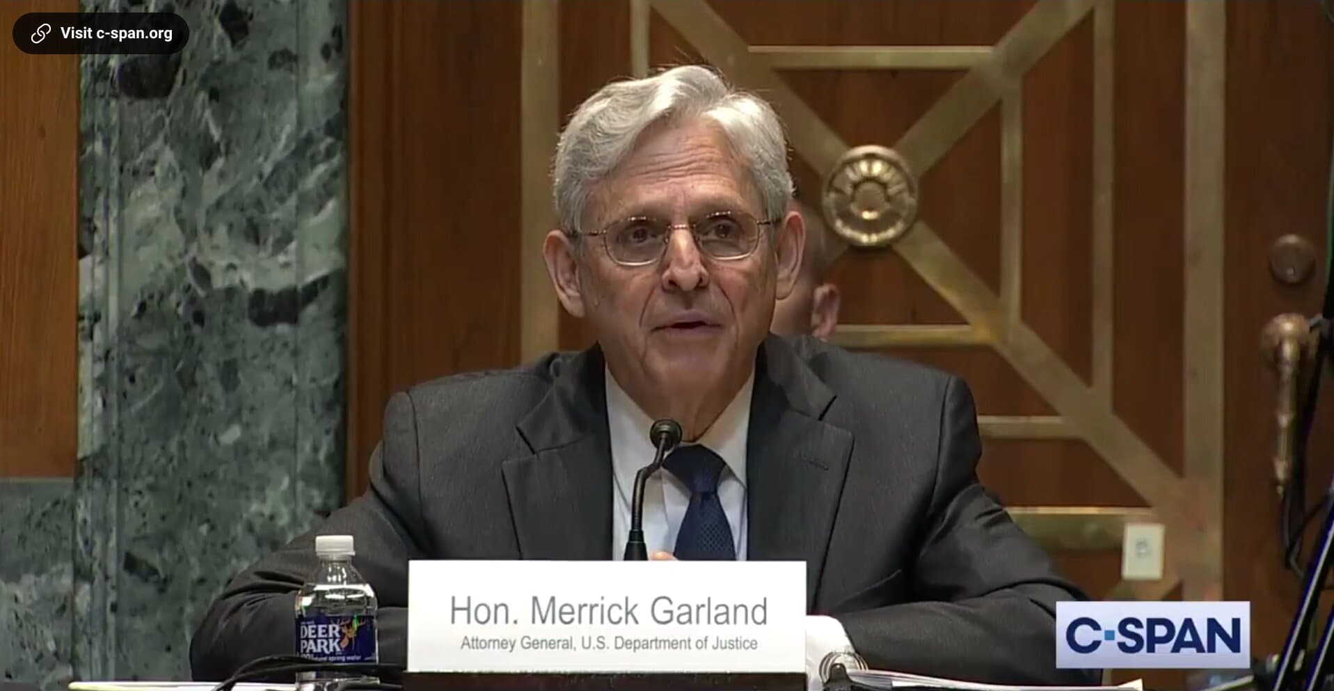 Garland Pressed on DOJ’s Decision To Defend Trump in Defamation Lawsuit