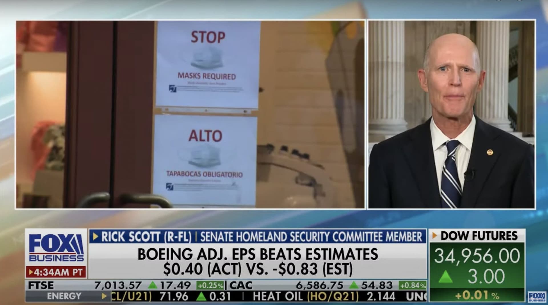 Sen. Rick Scott on CDC Mask Guidance: ‘Democrats Want To Use Fear To Control Us’