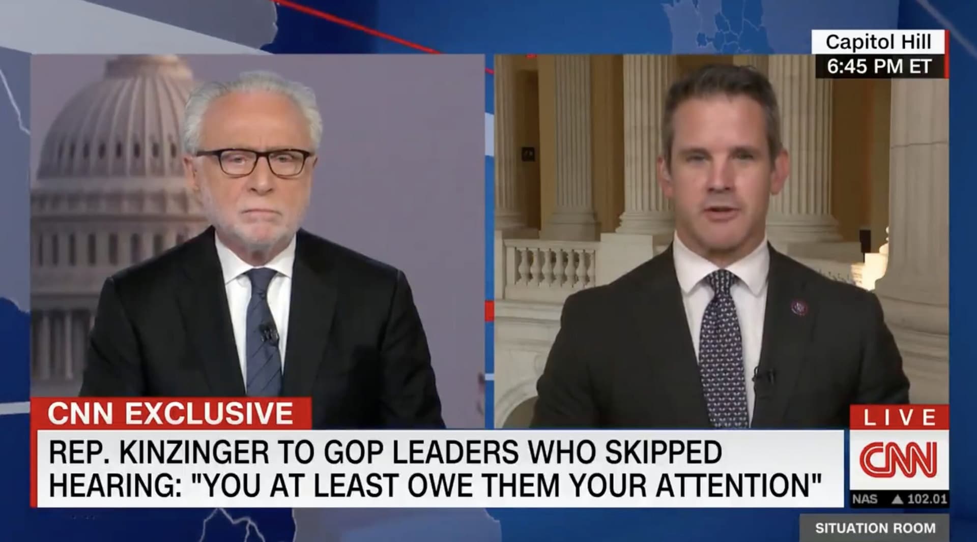 Kinzinger ‘Happy’ To Send McConnell, McCarthy ‘A Beta or VHS Copy’ of Jan. 6 Committee Hearing