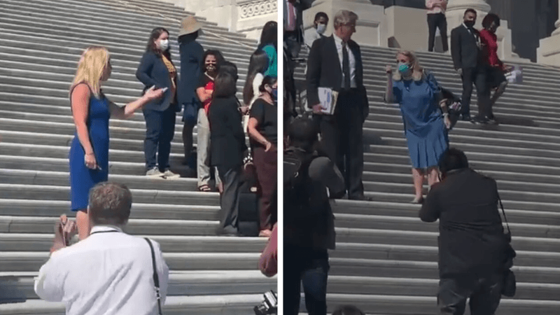 Marjorie Taylor Greene Gets in Shouting Match With Dem Lawmakers on US Capitol Steps