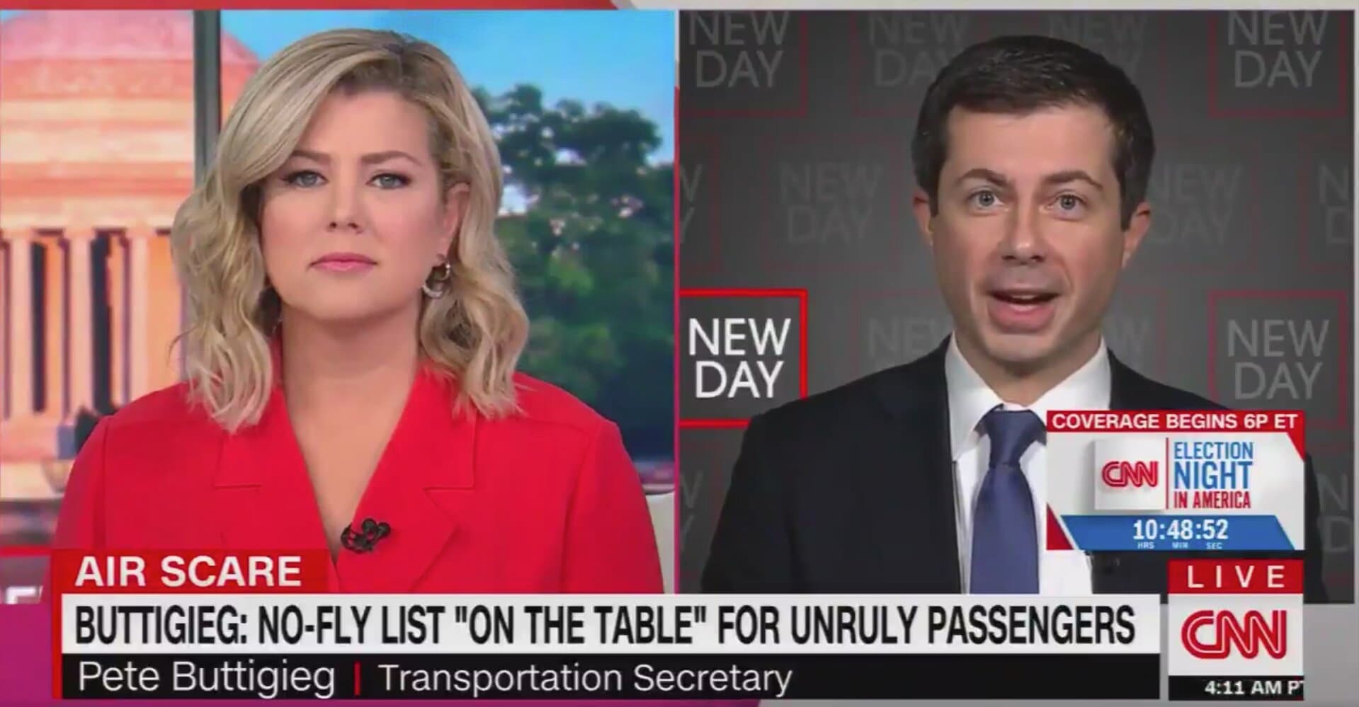 Buttigieg Doubles Down on Potentially Placing Unruly Passengers on No-Fly List