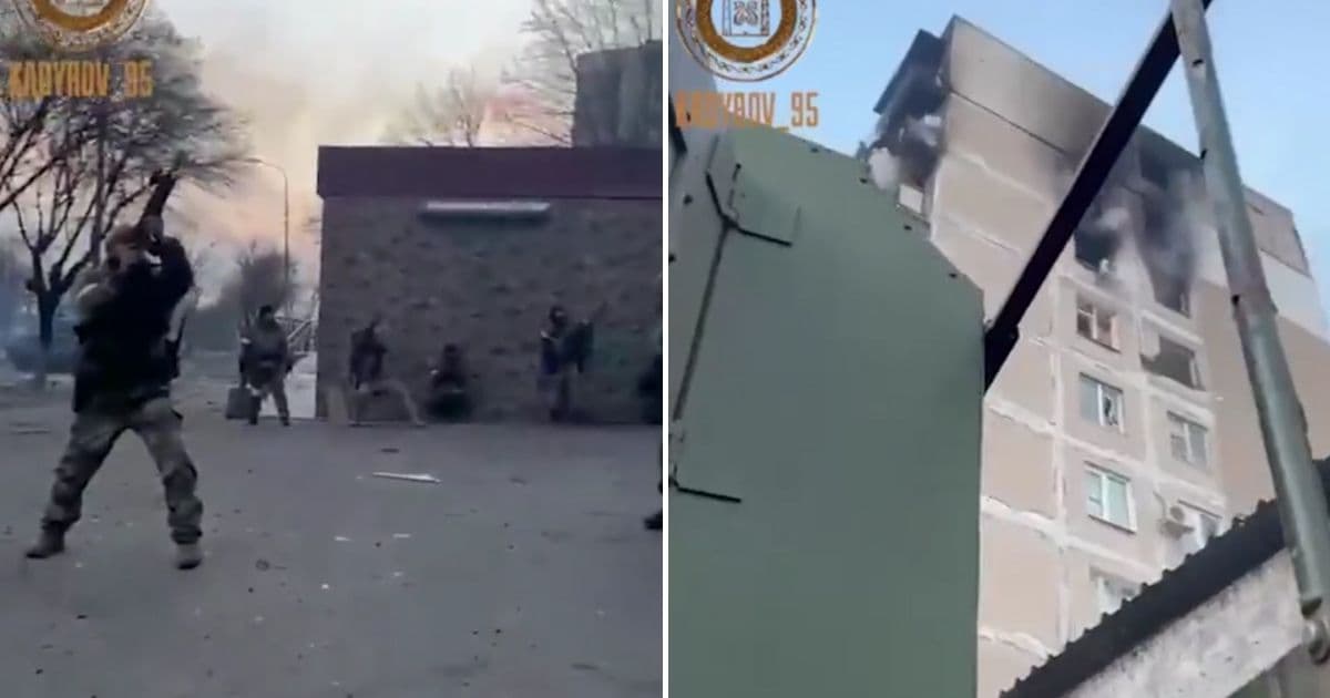 Bizarre: Russian Chechen Troops Open Fire on Smoking Apartment Building