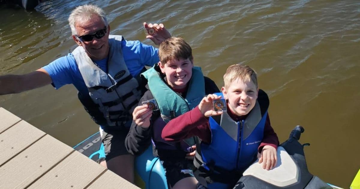 Grandpa and Grandsons Out on Jet Ski Spot Rescue Team, Offer Assistance and Help Save a Life