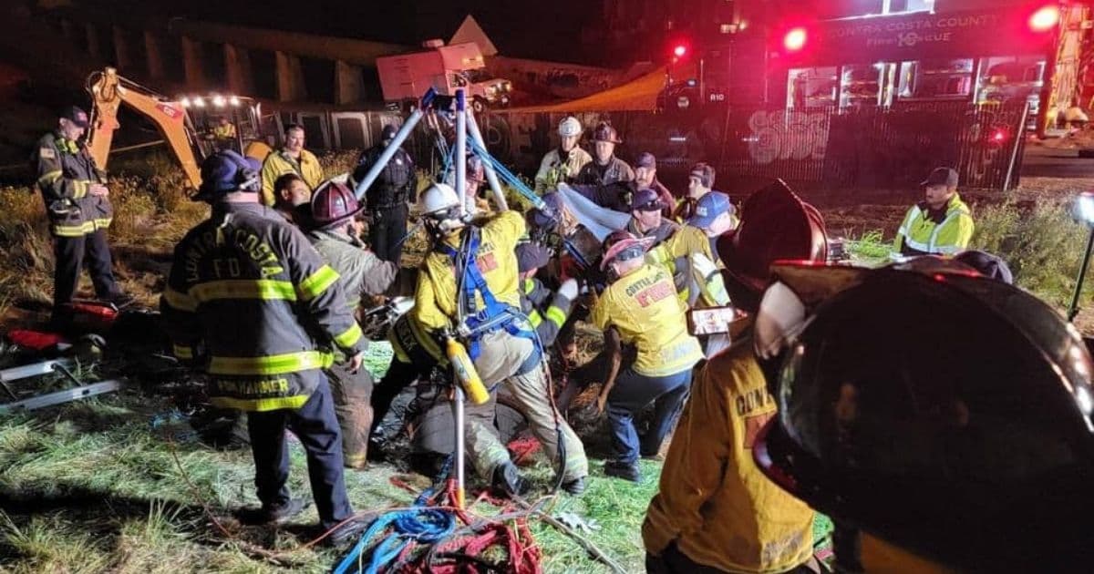 50 First Responders Perform 'Complex' and 'Risky' Rescue of Man Trapped 15 Feet Deep in Storm Drain
