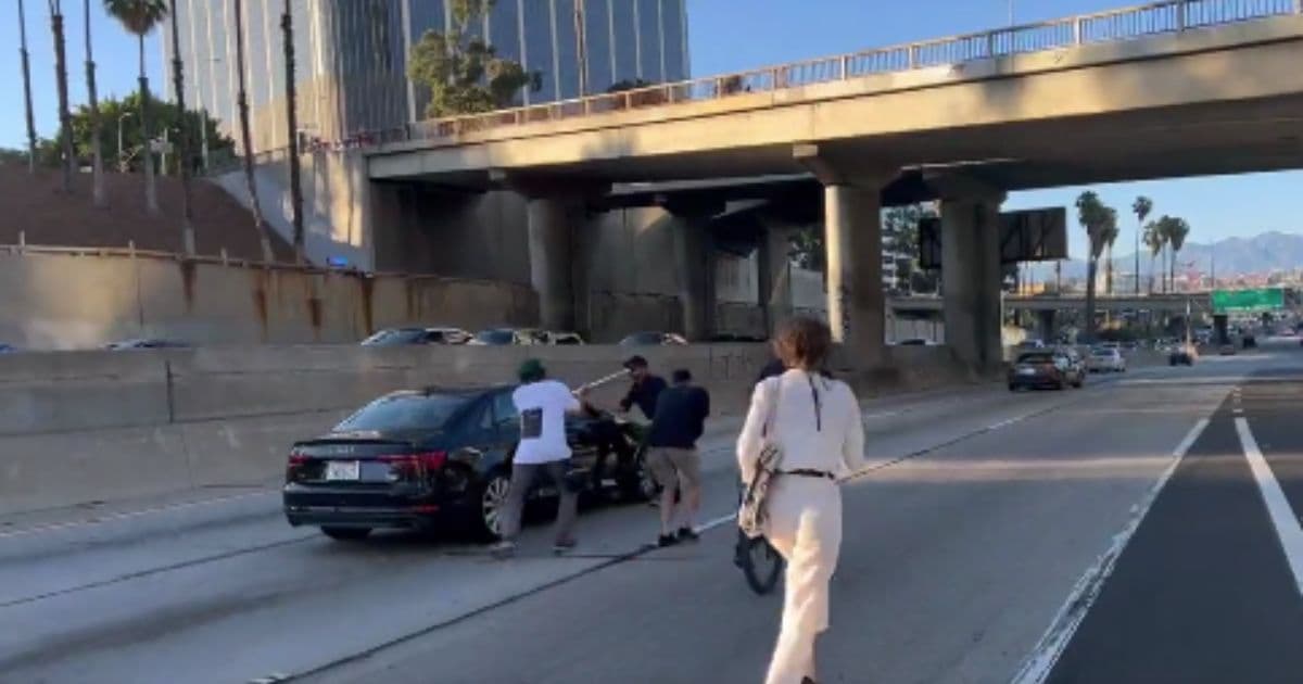 Watch: Pro-Abortion Activists Attack Car While Blocking Freeway