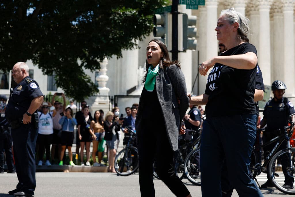 AOC Denies She Pretended to Be Handcuffed at Abortion Protest, Suggests It Was a GOP Conspiracy Theory