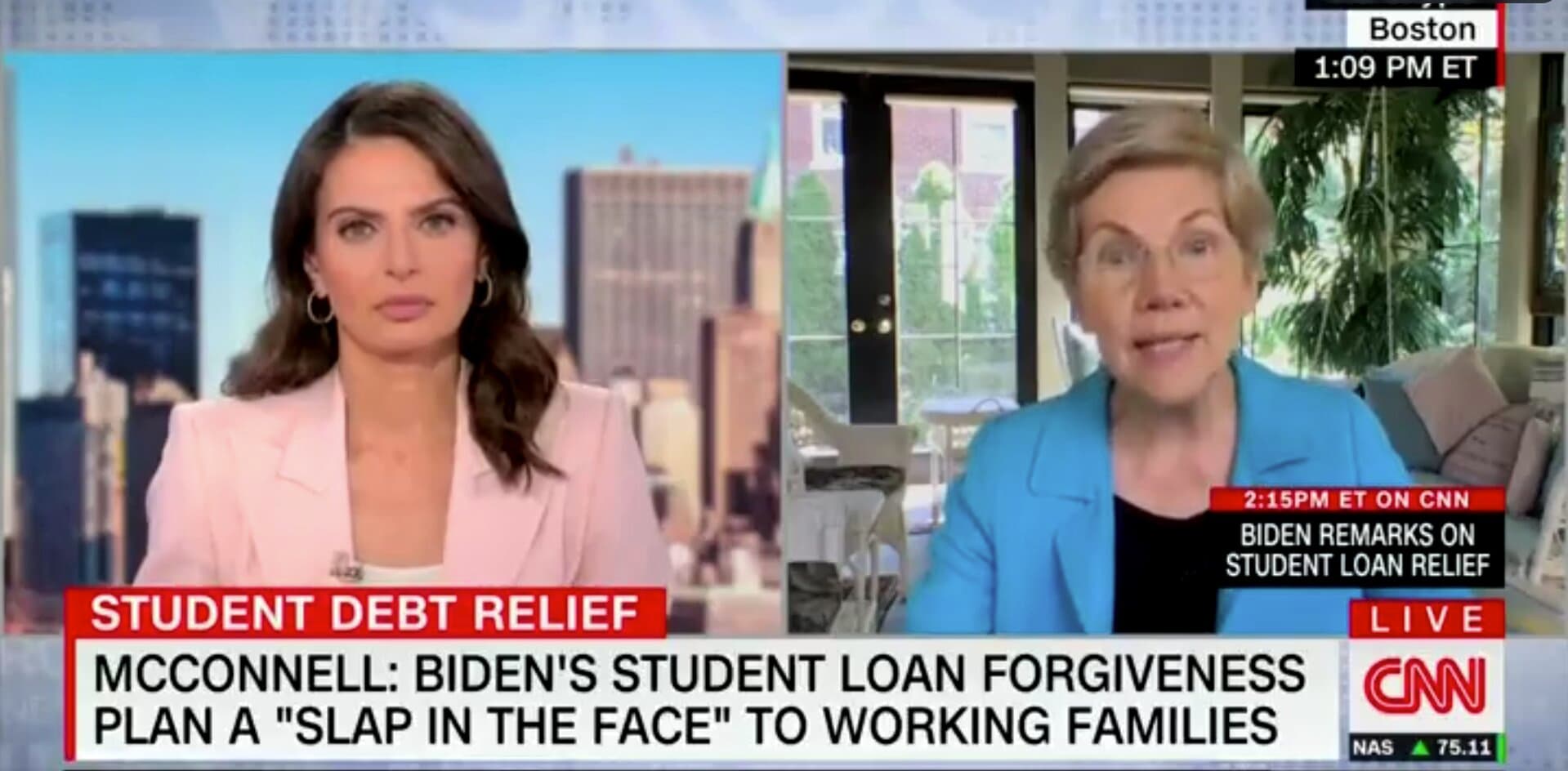 Watch: Warren Given Another Chance to Address Americans Who Paid Off Their Student Loans As Biden Cancels Student Debt