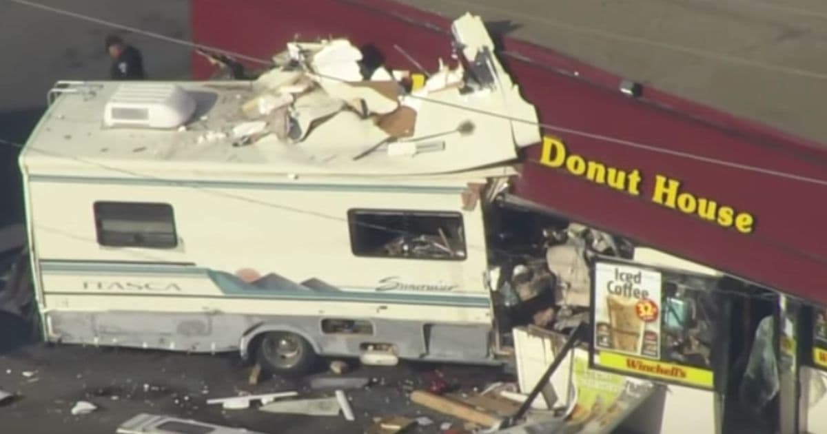 Early Morning Doughnut Eaters Get Startling Shock When RV Crashes Through Shop Window, Several Injured