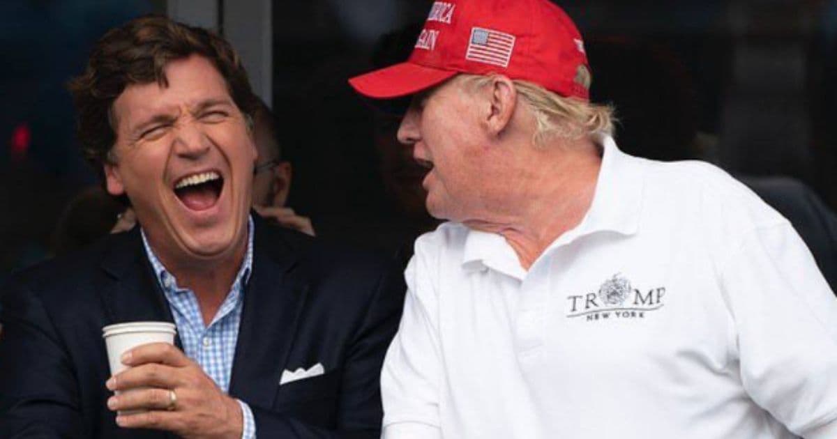 'Let's Go Brandon' Chant Erupts at LIV, Camera Pans to Trump and Tucker Reacting Pricelessly