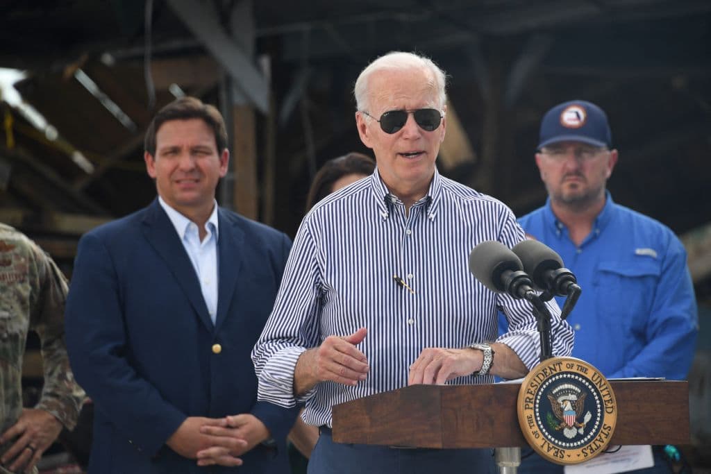 Watch DeSantis’ Face When Biden Says Hurricane Ian Has ‘Ended’ Climate Change Discussion
