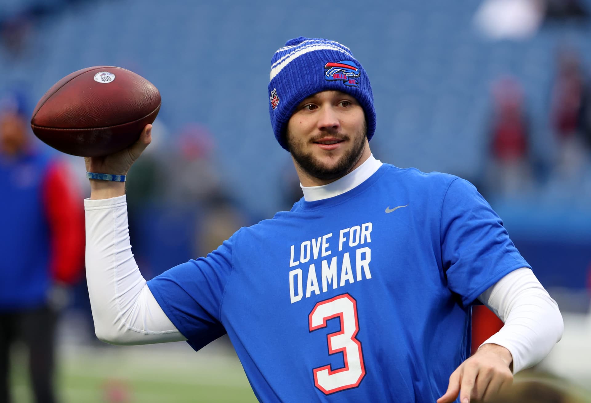 Buffalo Bills Quarterback Laughs When Asked About Damar Hamlin Conspiracy Theory