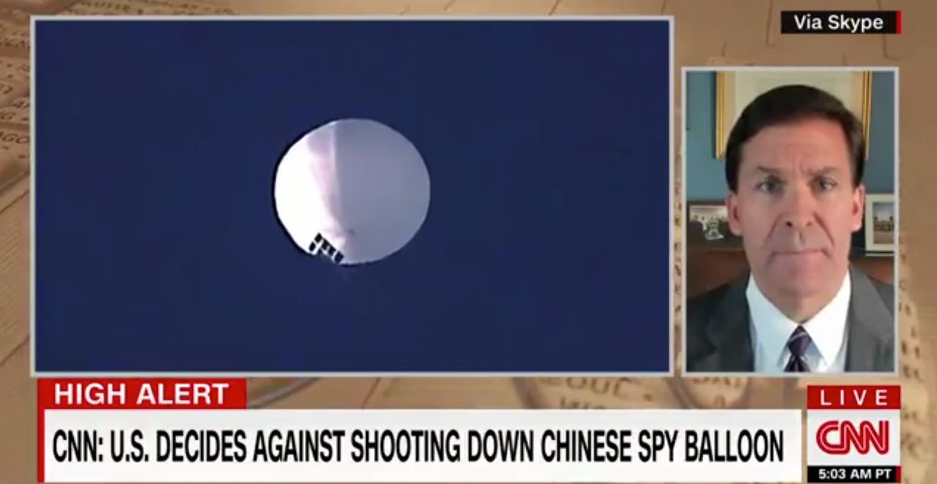 Former Defense Secretary Suggests US Should Respond to China’s ‘Brazen Act’ and Bring Down Balloon