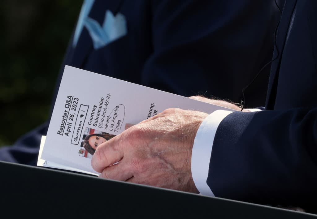 Photo Captures Biden’s Stunning Cheat Sheet During Press Conference