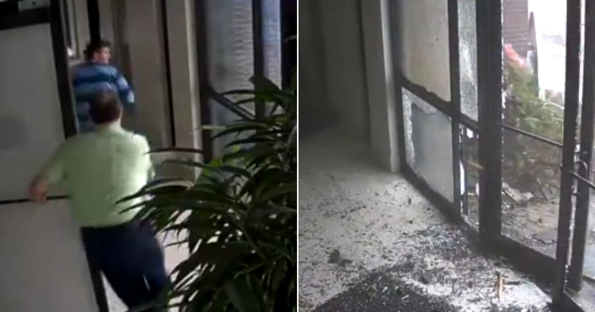 Employees Run for Cover Seconds Before Disaster – Security Camera Catches Everything