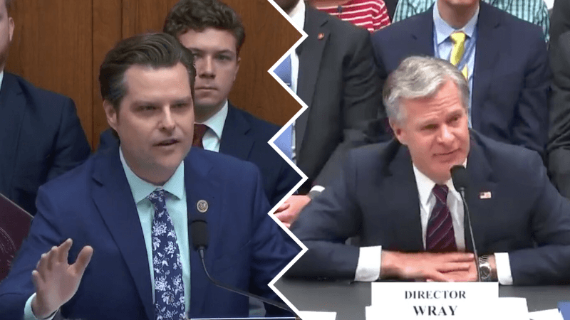 Matt Gaetz Asks Christopher Wray to His Face if the FBI Is ‘Protecting’ the Biden Family