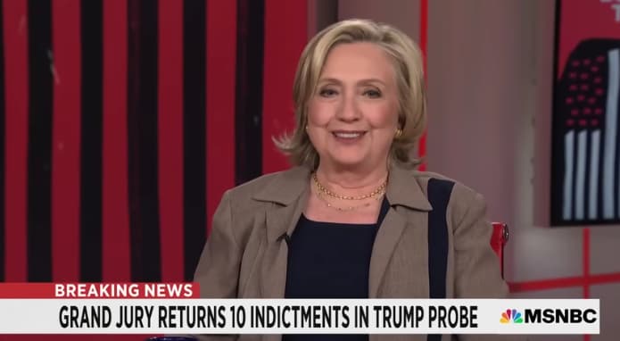 ‘I Can’t Believe This’: Hillary Clinton Laughs at Trump Indictments