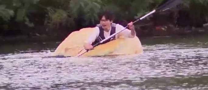 Harvard University Student Crosses River in 1,500 Pound Pumpkin in Effort to Raise Money