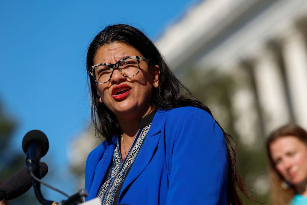 Rashida Tlaib Blasted for Having Palestinian Flag Outside of Capitol Office