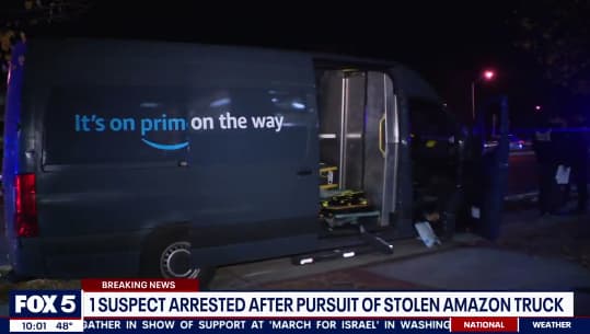 Man Arrested After Stealing Amazon Van, Leading Police on Chase From DC to Maryland
