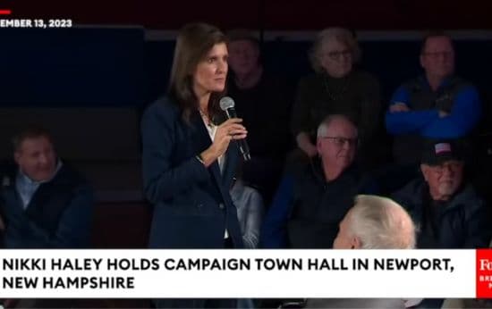 Watch Nikki Haley’s Face as Voter Tells Her ‘You Sound Like a Democrat Sometimes’