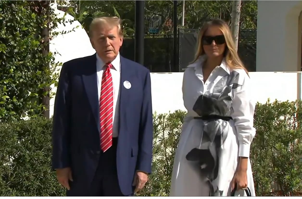 Melania Trump Joins Husband at Polls