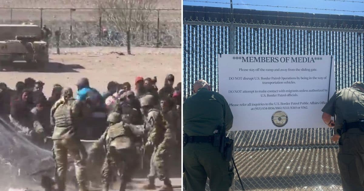 New Sign at Border Lists New Media Restrictions After Video Shows Migrants Overwhelming Soldiers on US Soil: Report