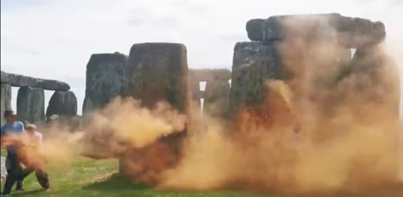 2 Environmental Activists Arrested for Defacing Stonehenge With Orange Paint