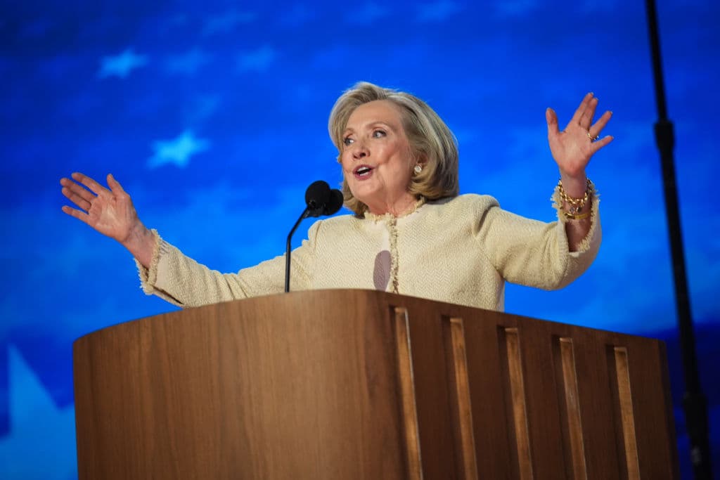Hillary Clinton Takes Jabs at Trump at DNC