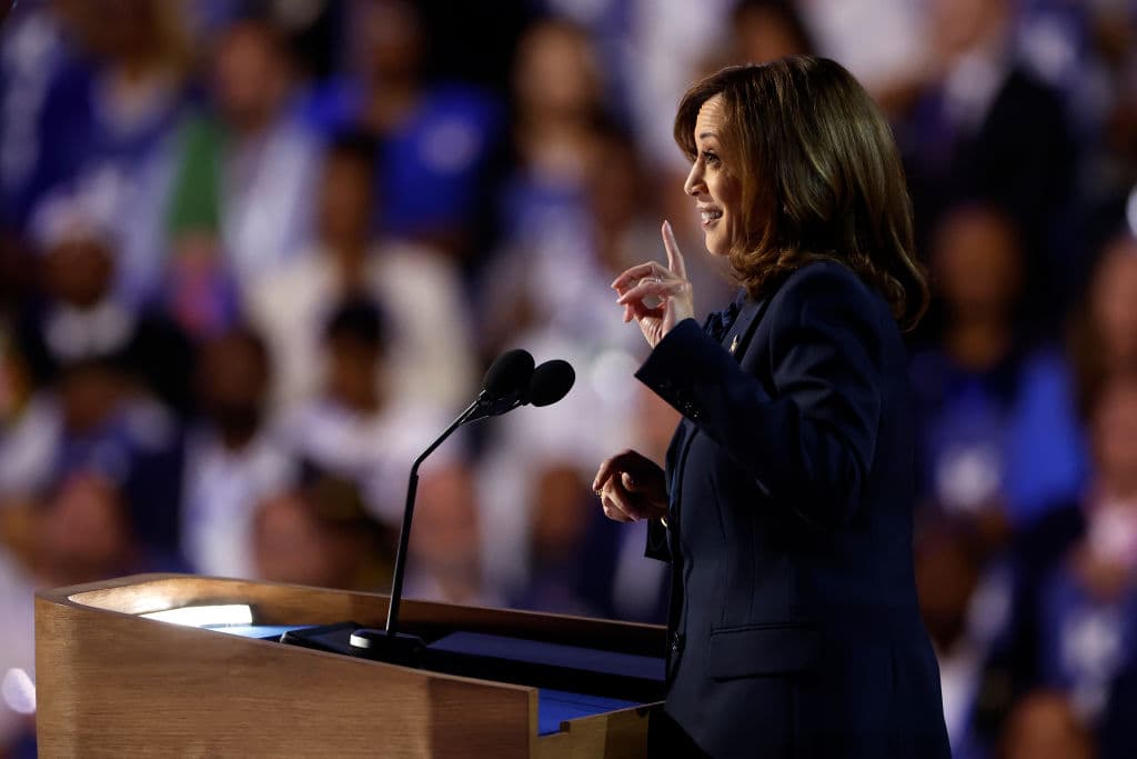 Harris Says She Accepts Dem Presidential Nomination ‘On Behalf of the People’
