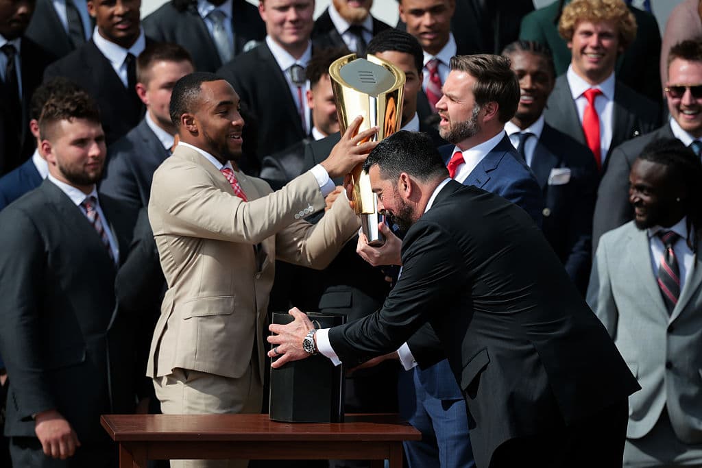 JD Vance Cracks Joke After Video Shows Trophy Fumble