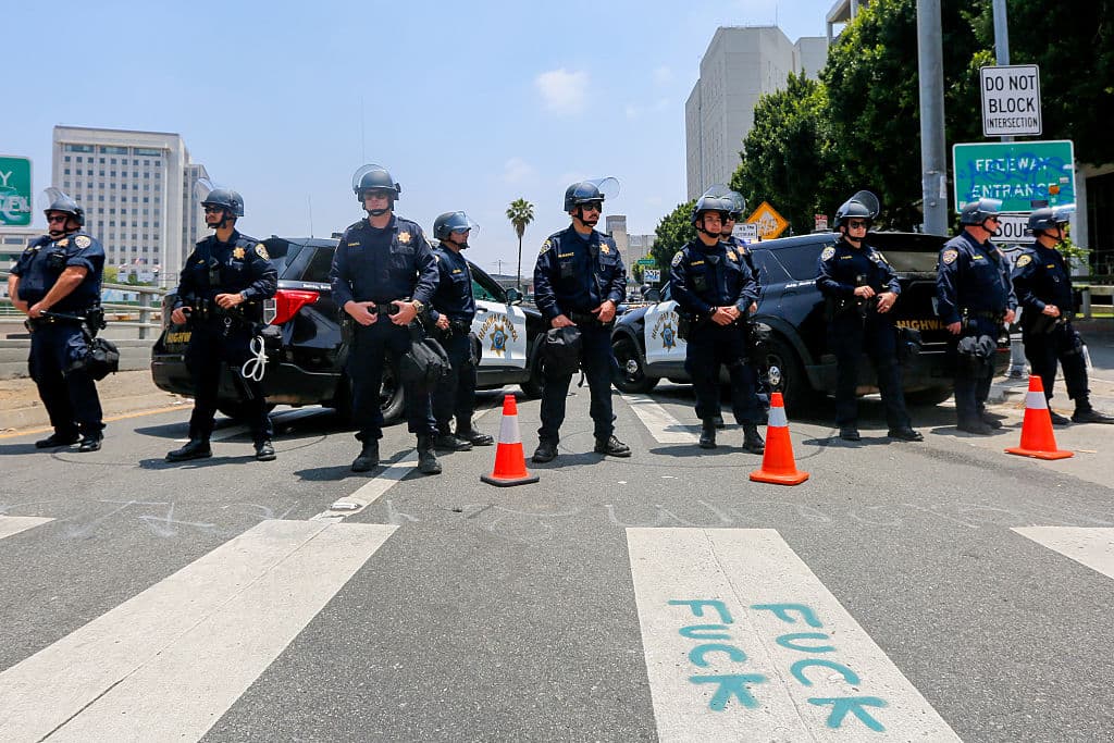 Report: ‘Bionic Shield’ Masks Handed Out by Masked Group in LA