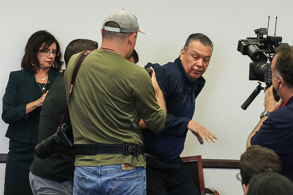 Senator Removed From Noem News Conference in LA