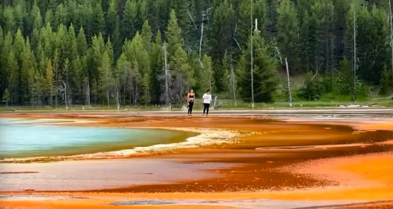 Tourists Spark Outrage After Walking Across Fragile Yellowstone Hot Spring Mats
