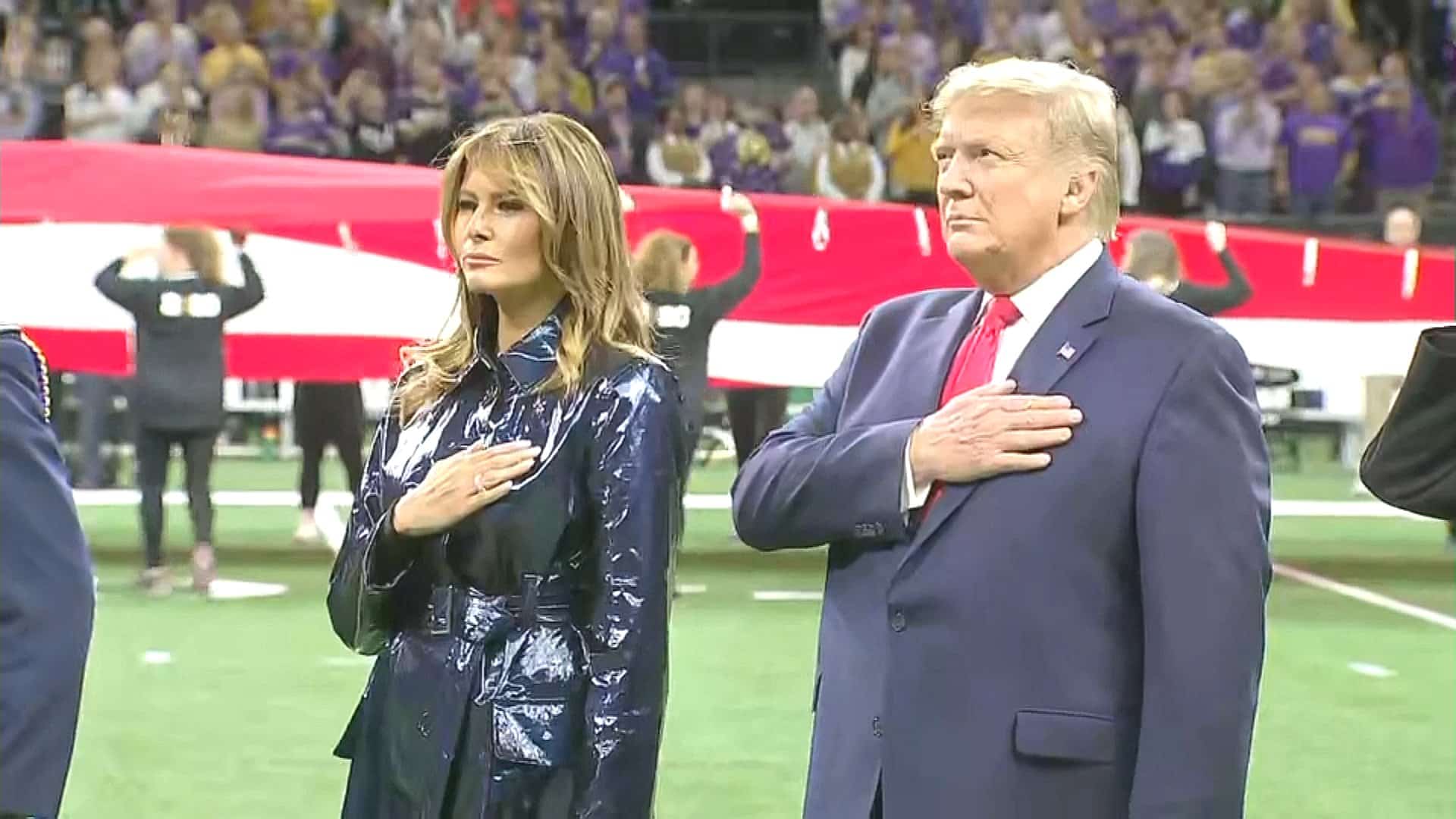 Trump, FLOTUS Receive Warm Embrace at College Football Game, Crowd Roars With ‘USA’ Chant