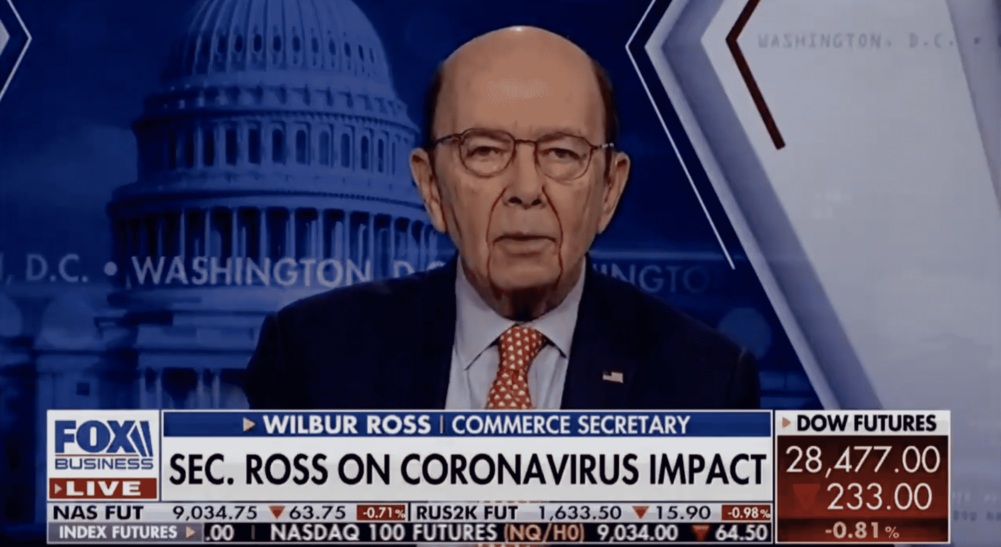 Commerce Secretary Says Coronavirus May Help āAccelerate Return of Jobsā