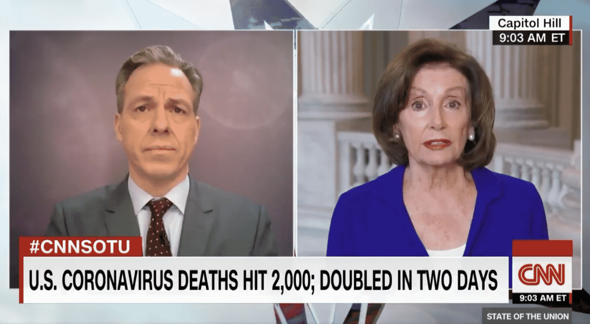 Pelosi Claims Trump’s Denial of the Coronavirus Crisis Is ‘Deadly’