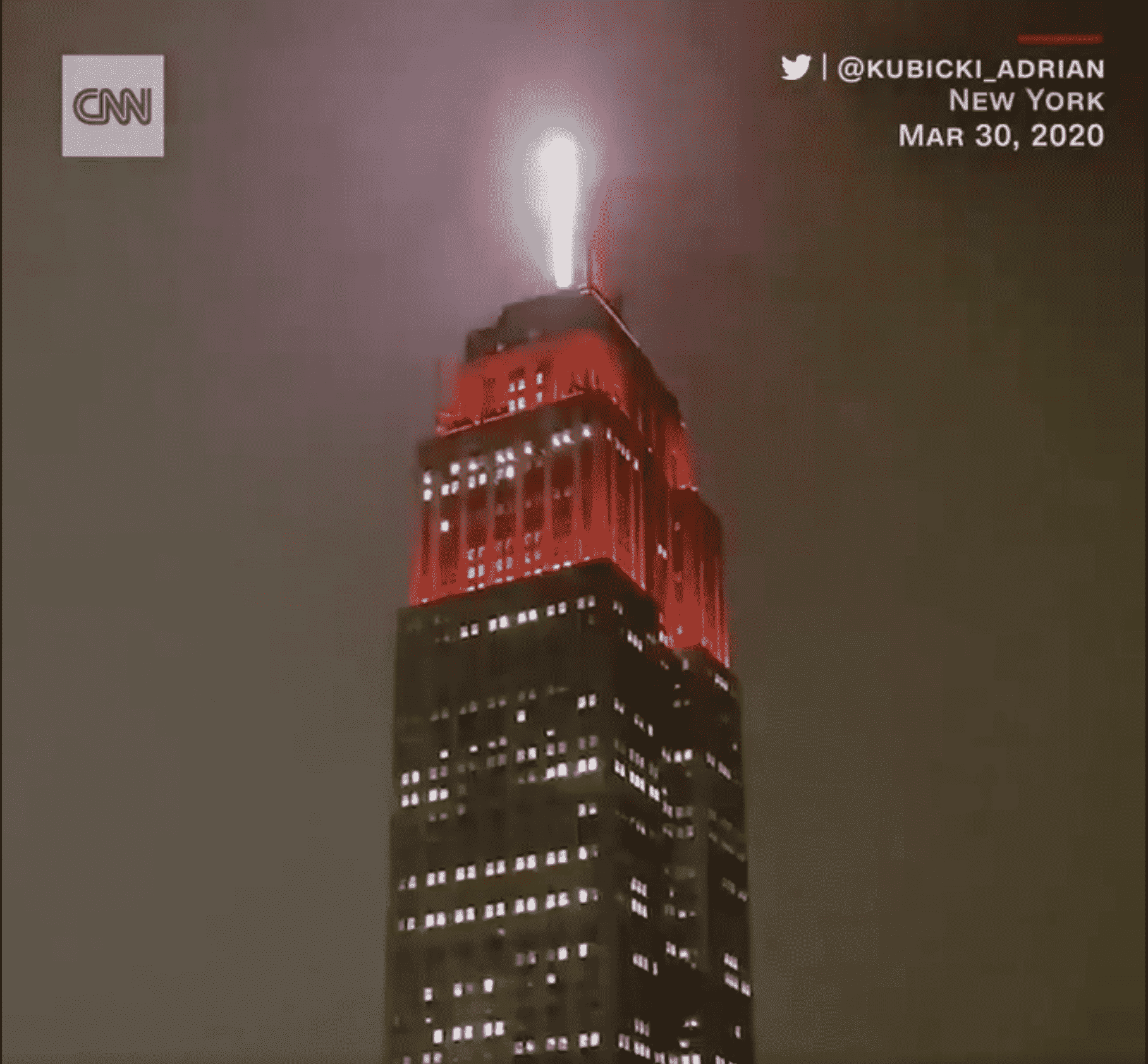 Empire State Building Flashes Siren-Like Colors to Pay Tribute to Those on the Front Line