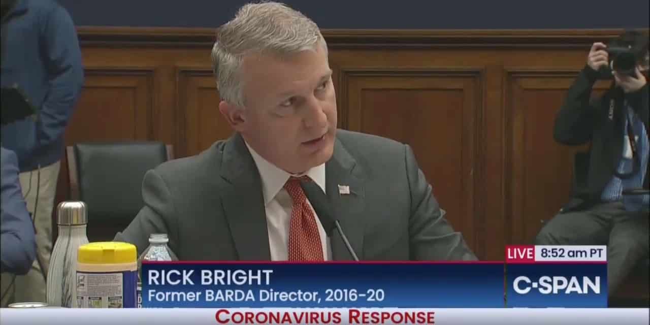 ‘We’re in Deep Sh*t’: Ousted Vaccine Director Rick Bright Recalls Coronavirus Outbreak Reaction During Hearing