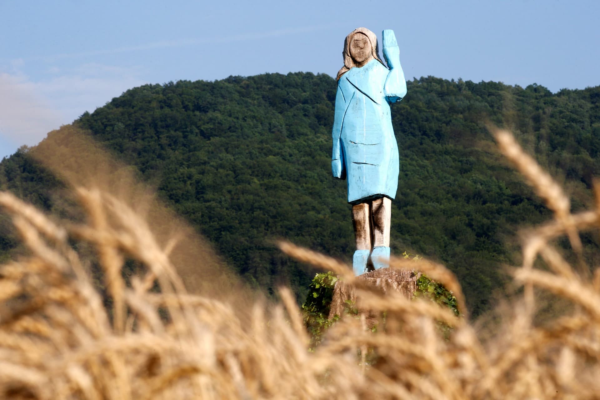 US First Lady Melania Trump Statue Set on Fire in Slovenia