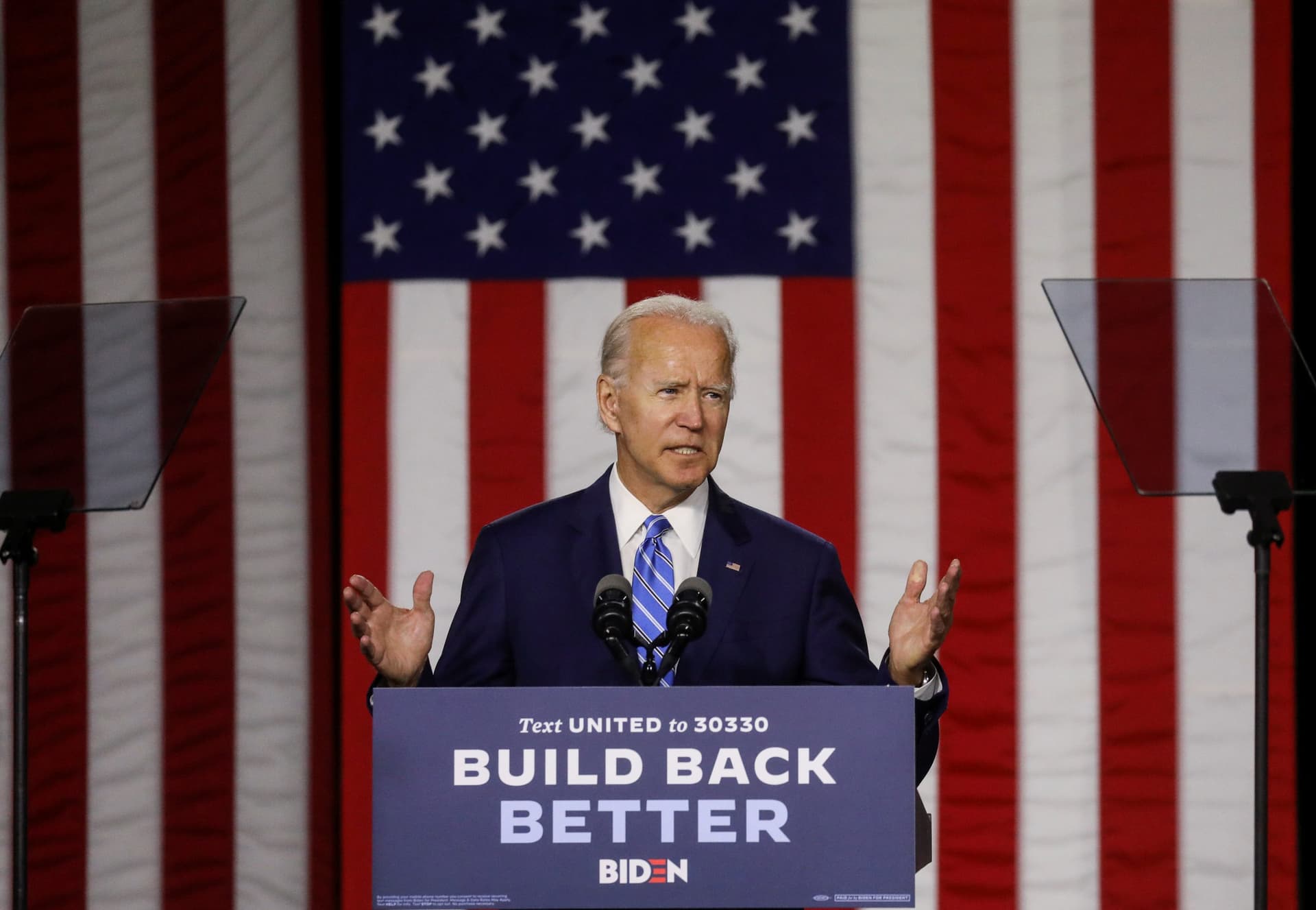 Biden Hits Trump for Failing to Pass Infrastructure Package