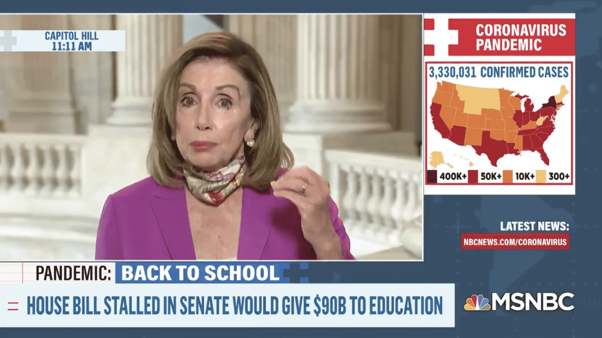 Pelosi Urges Trump to Implement the Defense Production Act to Help Facilitate Reopening of Schools